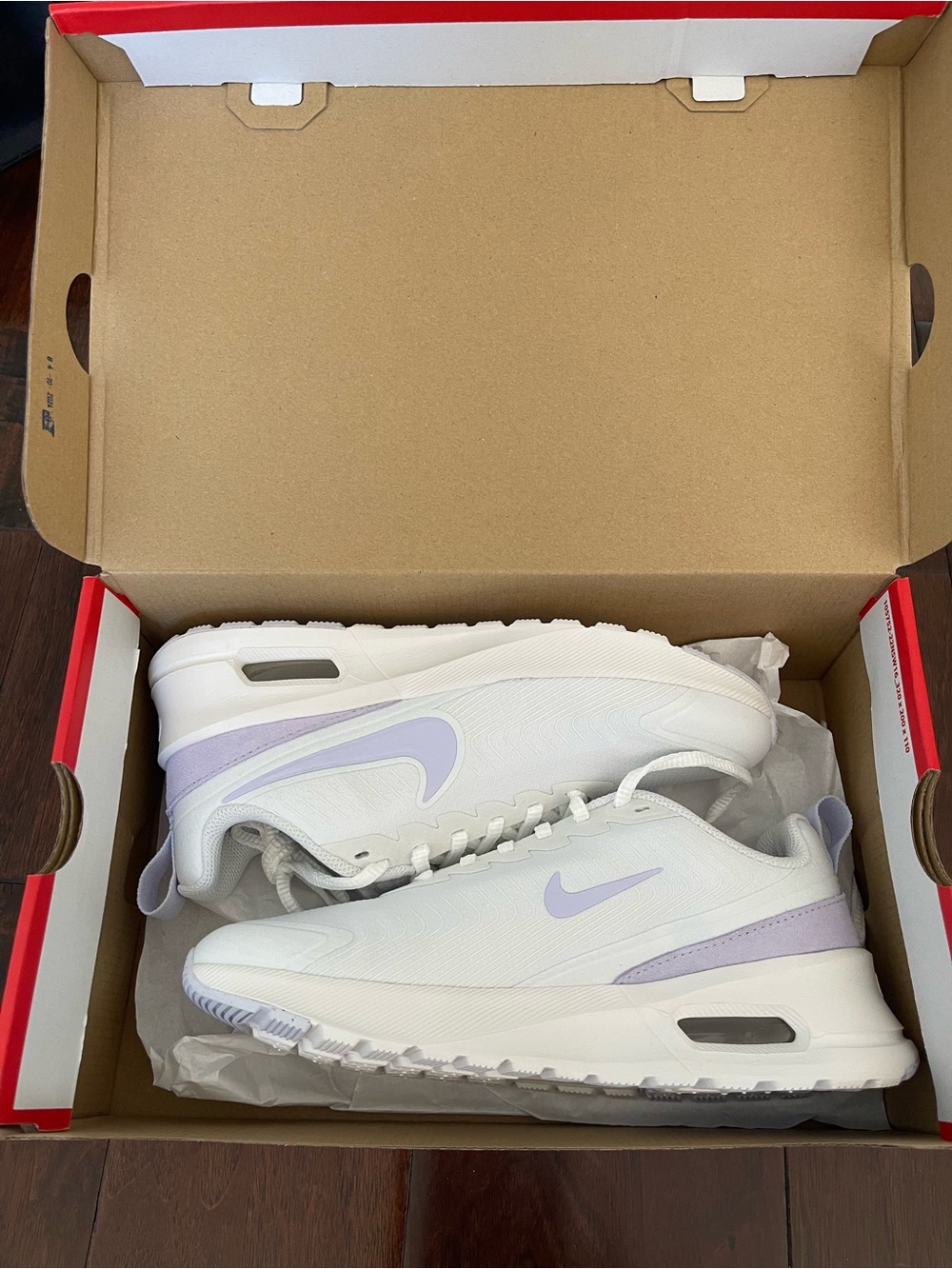 Nike White Sneakers with Lavender Accents Size 8